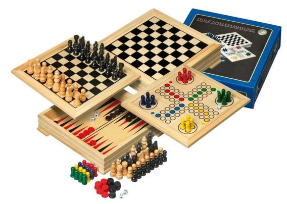 Spielesammlung: aus Holz, Reisegröße (Buche)