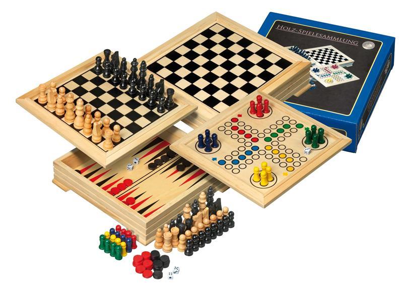 Spielesammlung: aus Holz, Reisegröße (Buche)