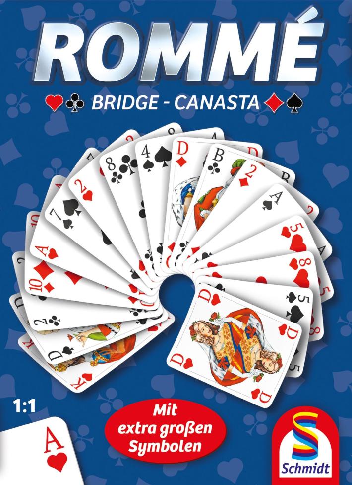 Spielkarten: Rommé Canasta Bridge – Mit extragroßen Symbolen