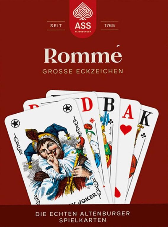 Spielkarten: Rommé / Canasta / Bridge mit großen Eckzeichen