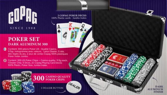 Pokerkoffer / Pokerset: Dark Aluminium 300