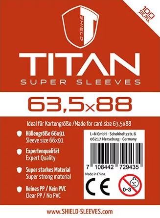 Sleeves: Shield Titan 1 (100 Stück, clear, Standard 63,5 × 88 mm)